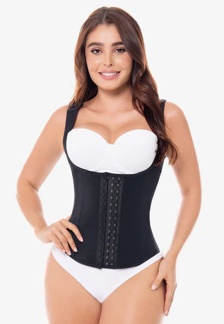 Colete Corset - Ônix - Espartilho Látex para Figuras Padrão a Semi-Ampulheta