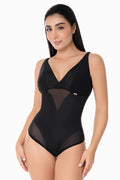 Body Modelador Decote em V – Compressão Abdominal e Design Outwear | BDJAZ