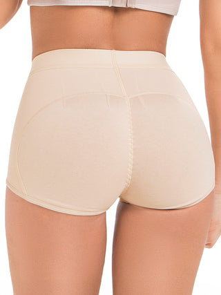 Calcinha Modeladora Cachetero MariaE na cor Bege – vista de costas. Levanta Bumbum. Ref. SO469ST