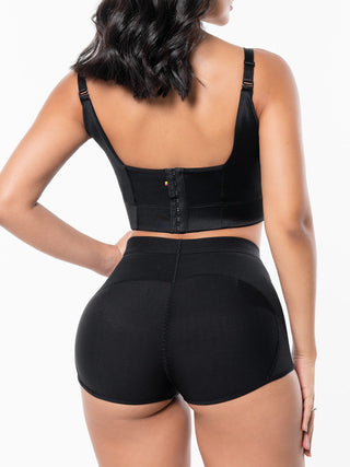 Calcinha Modeladora Cachetero MariaE na cor Preto – vista de costas. Levanta Bumbum. Ref. SO469ST