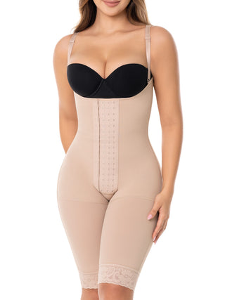 Cinta Modeladora Bermuda Sem Busto MariaE na cor Latte – foto do produto. Afina a Cintura. Ref. CN277SR