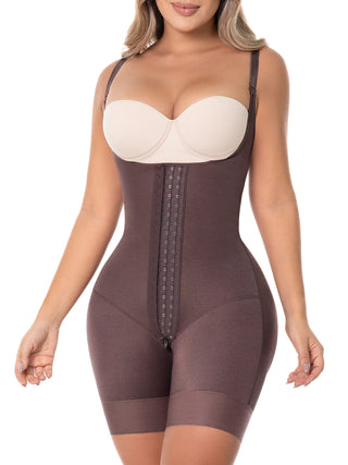 Cinta Modeladora Bermuda Sem Busto MariaE na cor Chocolate – foto do produto. Efeito Invisível. Ref. CN004SR