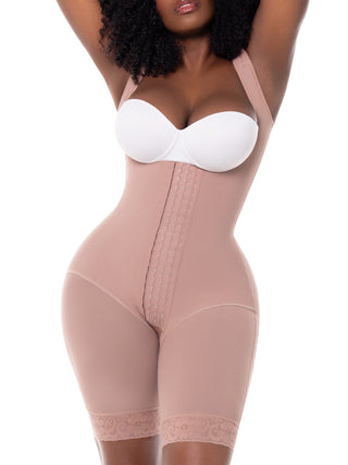Cinta Modeladora Meia Coxa Sem Busto MariaE na cor Cacau – foto do produto. Afina a Cintura. Ref. CN005RA