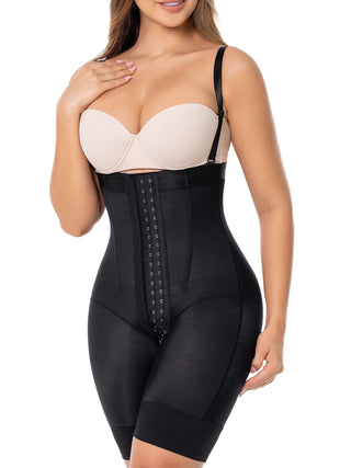 Cinta Modeladora Meia Coxa Sem Busto MariaE na cor Preto – foto do produto. Efeito Invisível. Ref. CN003SR