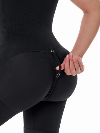 Cinta Modeladora Meia Coxa Sem Busto MariaE na cor Preto – foto do produto. Empina o Bumbum. Ref. CN412ST