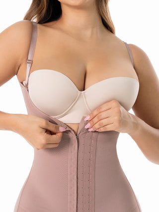 Cinta Modeladora Meia Coxa Sem Busto MariaE na cor Cacau – foto do produto. Levanta o Bumbum. Ref. CN002SR