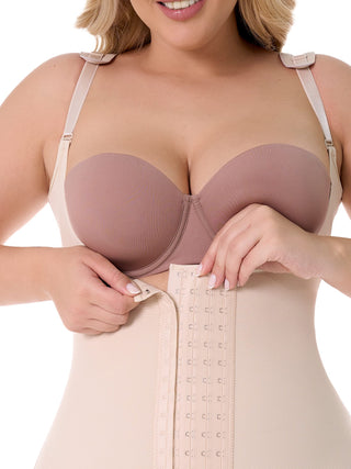 Cinta Modeladora Strapless Sem Busto MariaE na cor Bege – foto do produto. Empina o Bumbum. Ref. CN182ST