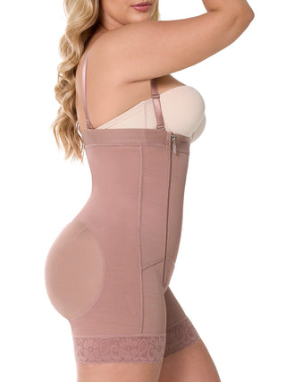 Cinta Modeladora Strapless Sem Busto MariaE na cor Cacau – foto do produto. Empina o Bumbum. Ref. CN143ST