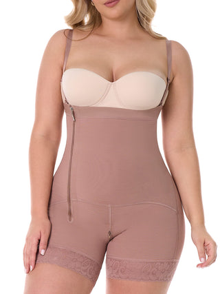 Cinta Modeladora Strapless Sem Busto MariaE na cor Cacau – foto do produto. Empina o Bumbum. Ref. CN143ST