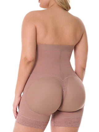 Cinta Modeladora Strapless Sem Busto MariaE na cor Cacau – foto do produto. Empina o Bumbum. Ref. CN143ST