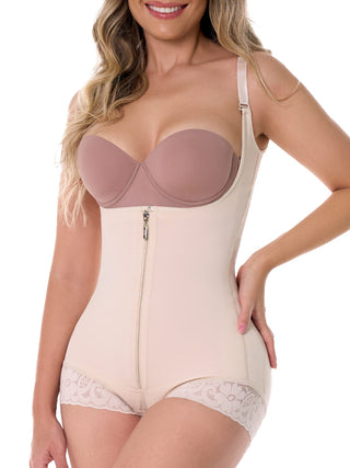 Cinta Modeladora Tipo Body Sem Busto MariaE na cor Bege – foto do produto. Levanta o Bumbum. Ref. CN101ST