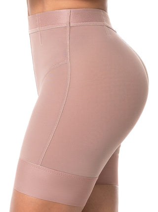 Short Modelador Cintura Alta MariaE na cor Cacau – foto do produto. Efeito Barriga Lisa. Ref. SO001SR