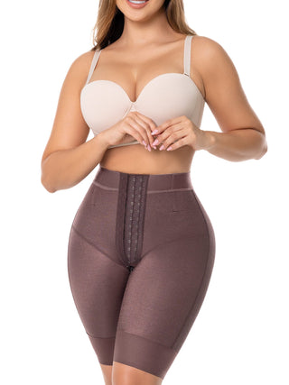 Short Modelador Meia Coxa MariaE na cor Chocolate – foto do produto. Levanta Bumbum. Ref. SO002SR