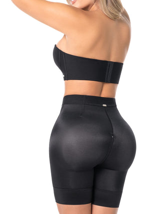 Short Modelador Meia Coxa MariaE na cor Preto – foto do produto. Levanta Bumbum. Ref. SO002SR