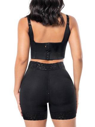 Short Modelador Sem Costura MariaE na cor Preto – vista de costas. Efeito Invisível. Ref. SO143ST