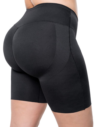 Short Modelador Sem Costura MariaE na cor Preto – detalhe do acabamento. Realce dos Glúteos. Ref. SO159ST
